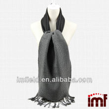 2014 New Arrival Men Double Face Woven Black Wool Scarf